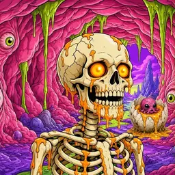 Oozlings #7224, Skull · Flesh Cave