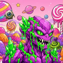 Oozlings #7227, Mutated Crystal Rock · Candy Planet