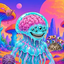 Oozlings #7231, Jellyfish Brain · Mushroom Desert