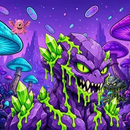 Oozlings #7234, Crystal Rock · Fungus Forest