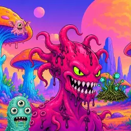 Oozlings #7235, Mutated Squid · Mushroom Desert