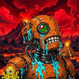 Oozlings #7237, Rusty Robot · Lava Fields