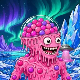 Oozlings #7240, Gumball Brain · Aurora Ice