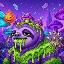 Oozlings #7242, Slime Sloth · Fungus Forest