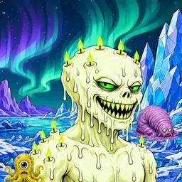 Oozlings #7243, Mutated Candle Wax · Aurora Ice