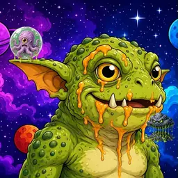 Oozlings #7248, Toad Goblin · Void Nebula