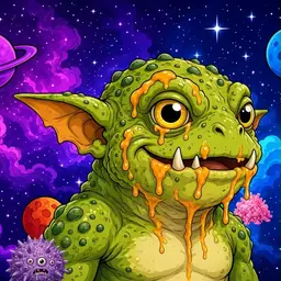 Oozlings #7253, Toad Goblin · Void Nebula