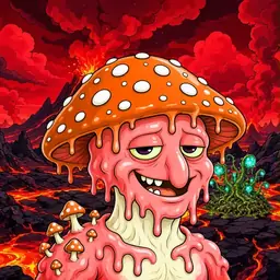 Oozlings #7257, Mutated Mushroom Head · Lava Fields