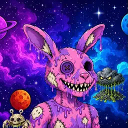 Oozlings #7258, Zombie Bunny · Void Nebula
