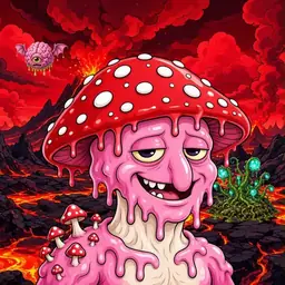 Oozlings #726, Mushroom Head · Lava Fields