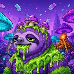Oozlings #7263, Slime Sloth · Fungus Forest