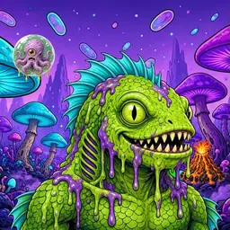 Oozlings #7265, Swamp Fish · Fungus Forest