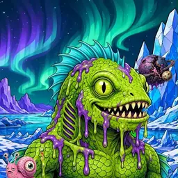 Oozlings #7269, Swamp Fish · Aurora Ice