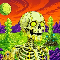 Oozlings #727, Mutated Skull · Acid Lake