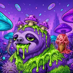 Oozlings #7278, Slime Sloth · Fungus Forest