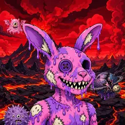 Oozlings #7279, Zombie Bunny · Lava Fields
