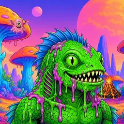 Oozlings #728, Mutated Swamp Fish · Mushroom Desert