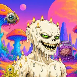 Oozlings #7280, Candle Wax · Mushroom Desert