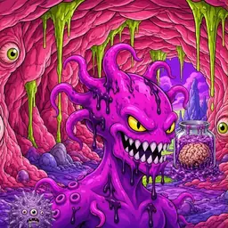 Oozlings #7284, Squid · Flesh Cave