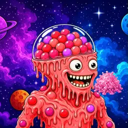 Oozlings #729, Mutated Gumball Brain · Void Nebula