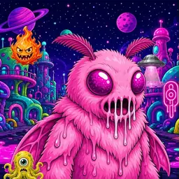Oozlings #7291, Mutant Moth · Neon City
