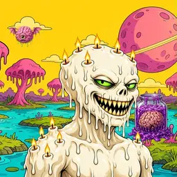 Oozlings #7296, Candle Wax · Turquoise Swamp