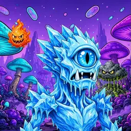 Oozlings #7297, Ice Cyclops · Fungus Forest