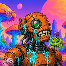Oozlings #7300, Rusty Robot · Mushroom Desert