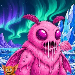 Oozlings #7304, Mutant Moth · Aurora Ice