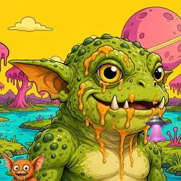 Oozlings #7309, Toad Goblin · Turquoise Swamp