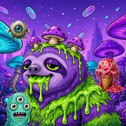 Oozlings #7310, Slime Sloth · Fungus Forest