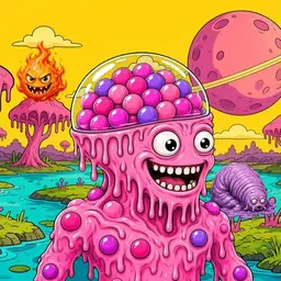 Oozlings #7311, Gumball Brain · Turquoise Swamp