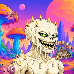 Oozlings #7313, Candle Wax · Mushroom Desert