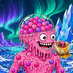 Oozlings #7314, Gumball Brain · Aurora Ice