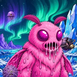 Oozlings #7319, Mutant Moth · Aurora Ice