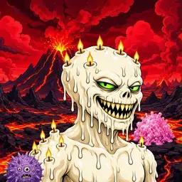 Oozlings #7323, Candle Wax · Lava Fields