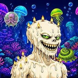 Oozlings #7324, Candle Wax · Glow Reef