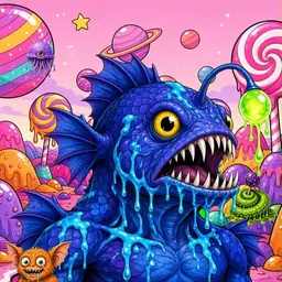 Oozlings #7326, Anglerfish · Candy Planet