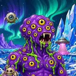 Oozlings #7330, Eyeball Cluster · Aurora Ice