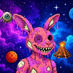 Oozlings #7331, Mutated Zombie Bunny · Void Nebula