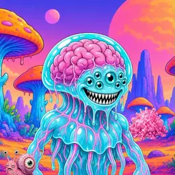 Oozlings #7340, Jellyfish Brain · Mushroom Desert