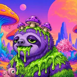 Oozlings #7341, Slime Sloth · Mushroom Desert