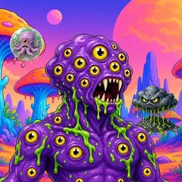 Oozlings #7343, Eyeball Cluster · Mushroom Desert