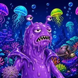Oozlings #7345, Slug · Glow Reef