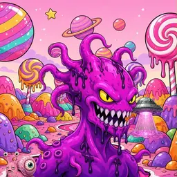 Oozlings #7348, Squid · Candy Planet