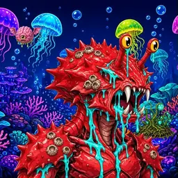 Oozlings #7349, Crab · Glow Reef