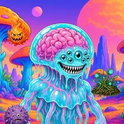 Oozlings #7351, Jellyfish Brain · Mushroom Desert