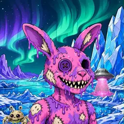 Oozlings #7352, Zombie Bunny · Aurora Ice