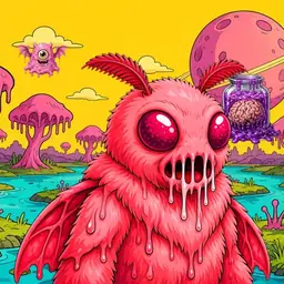 Oozlings #7354, Mutated Mutant Moth · Turquoise Swamp