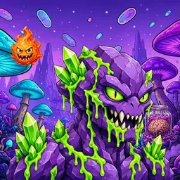 Oozlings #7358, Crystal Rock · Fungus Forest